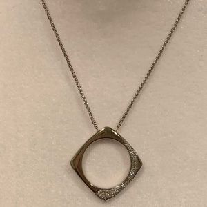 Diamond necklace with 14k white gold chain